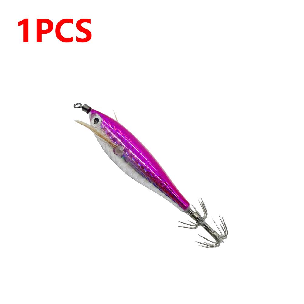 1-10PCS Luminous Fishing Lure Octopus Cuttlefish Fishing Bait Squid Jig Squid Hook Tackle Wood Shrimp Saltwater Fishing Baits