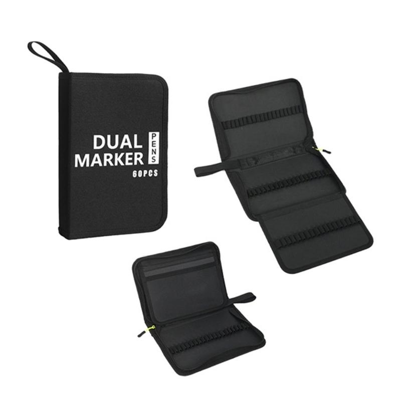 Drawing Pencil Case Large Capacity Pencil Case 60/72/100/120 Slots Coloring Pencil Holder Case Art Marker Carrying Case