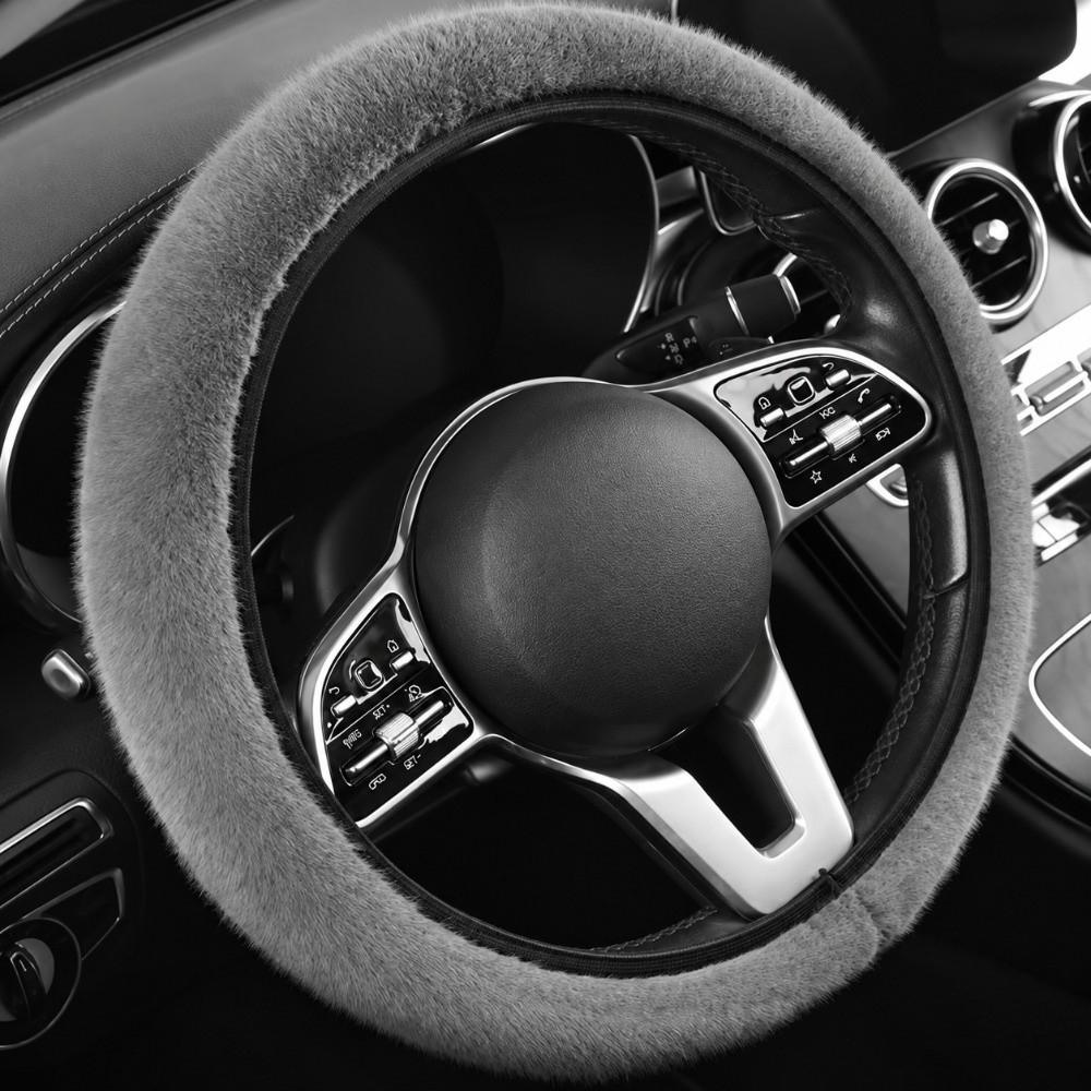 36-39cm Plush Steer Wheel Cover Warm Auto Interior Decor Universal Car Steering Wheel Cover Winter