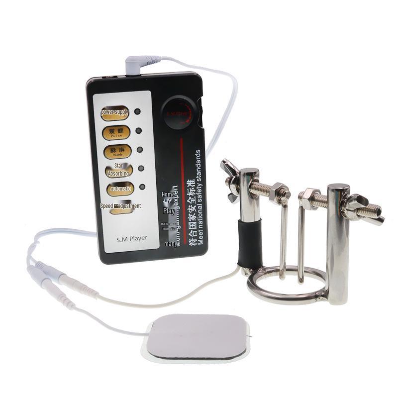 Electric Shock Pulse Urethral Dilator Kit with Stainless Steel Probe and Non-Woven Fabric Patch for Male Enhancement