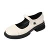 Q1-36 French Retro Platform Mary Jane Single Shoes Loafers Autumn and Winter Niche High-end Small Leather Shoes Women's Shoes Black