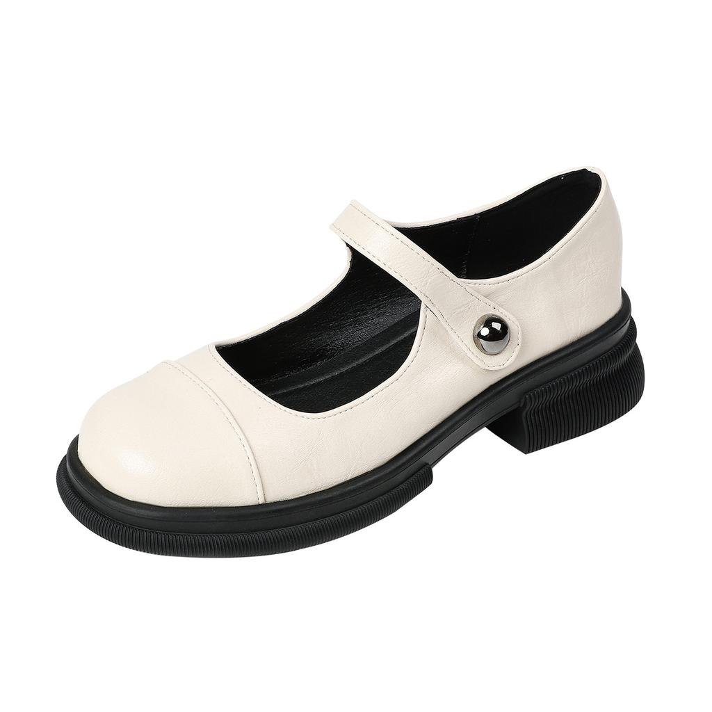 Q1-36 French Retro Platform Mary Jane Single Shoes Loafers Autumn and Winter Niche High-end Small Leather Shoes Women's Shoes Black