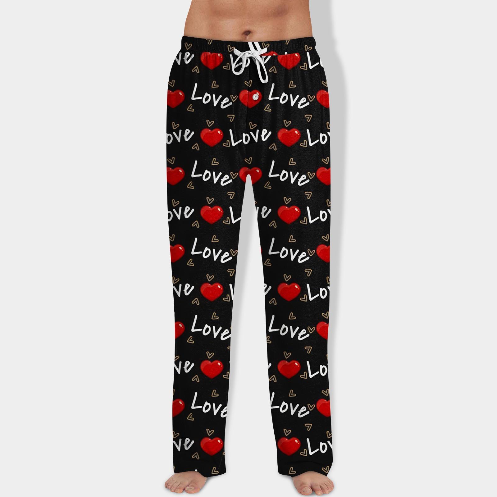 

Мужские домашние брюки с принтом Allover, пижамные брюки для сна, длинные брюки, пижамные брюки, брюки для йоги XXL чёрный