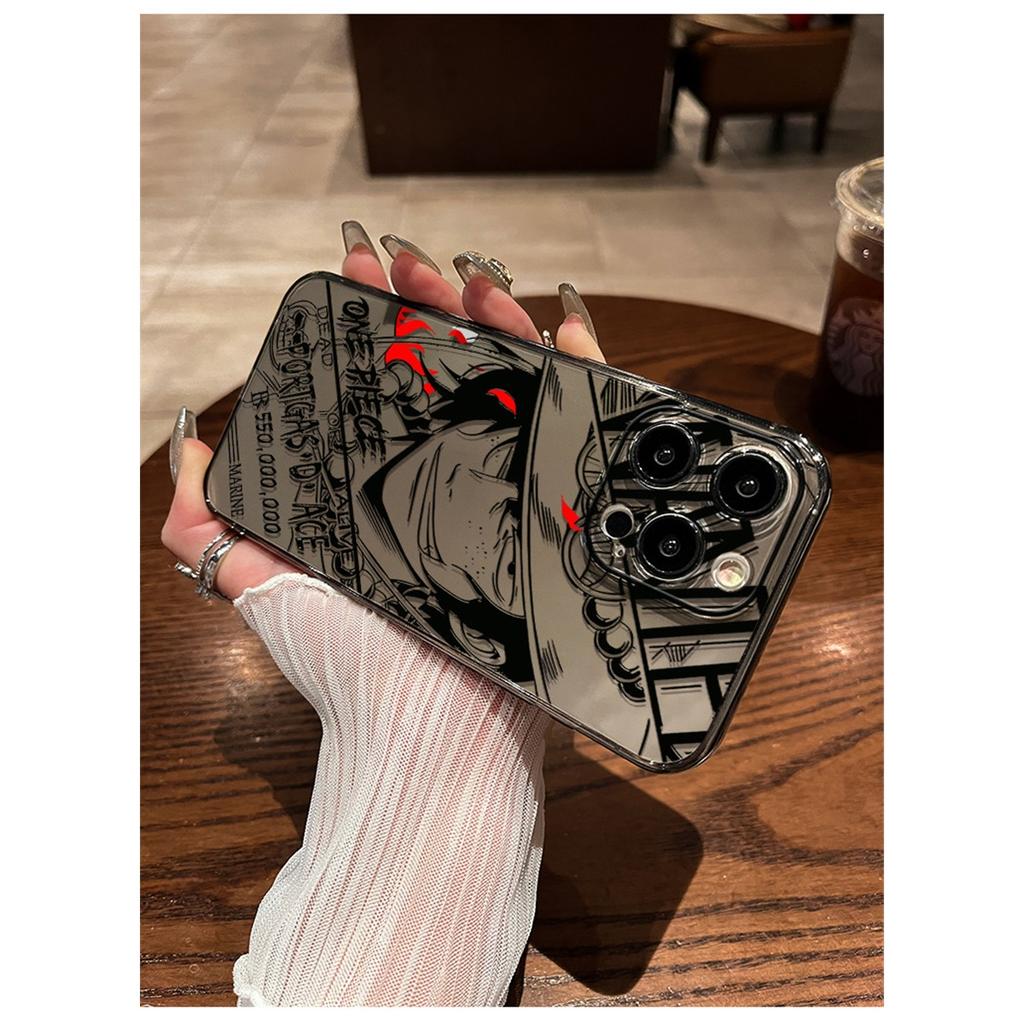 One Piece Zoro Ace Manga Panel Průhledný TPU kryt na telefon pro iPhone 15 Pro Max a Samsung Galaxy S24 Ultra, Nárazuvzdorný kryt