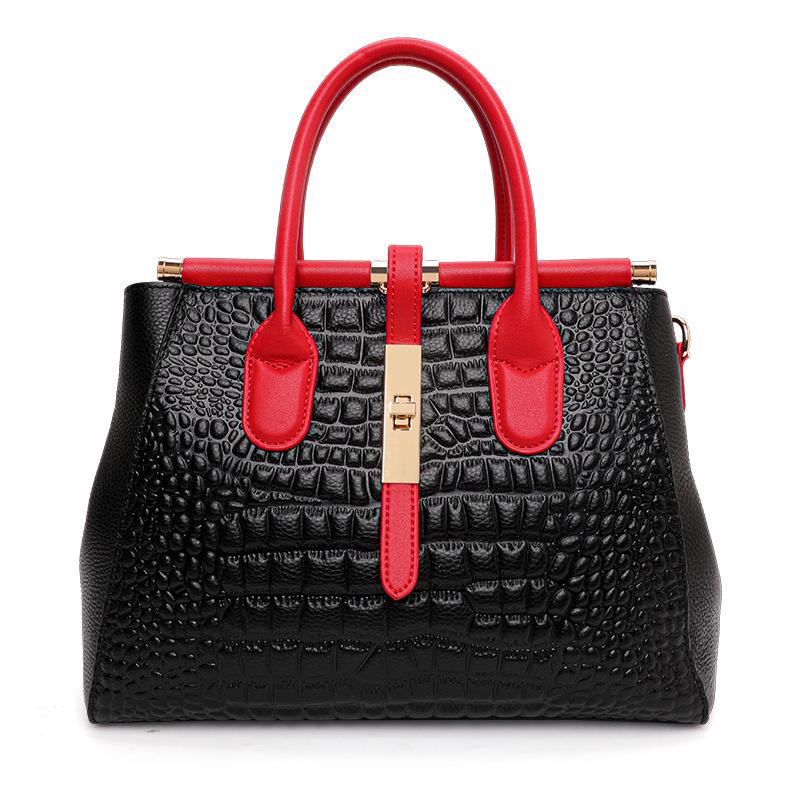 2025 Luxury Women's Genuine Leather Handbag, High-Capacity Stone Pattern Design