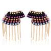 New Fashion 1 Pair Chain Tassel Rivet Shoulder Pad Brooch Punk Tassel Metal Epaulet For Women Men