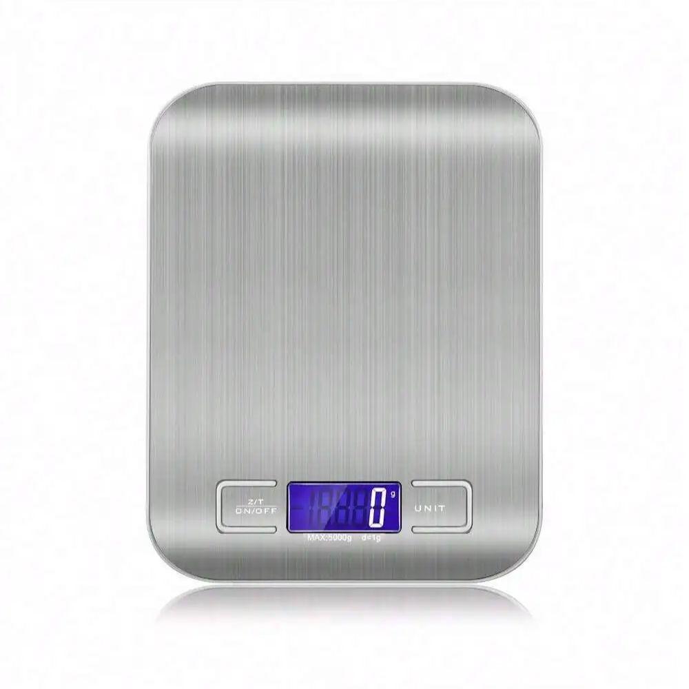 

Portable electronic digital kitchen scale, high-precision LED display screen, household weight balance measurement tool серебряный