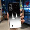 Exclusive Initial Letter With Flower Phone Case For ZTE Blade A33s Soft Silicone Black Case ZTE Blade A33s Anti-scratch Casing