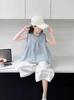 Korean-Style Lace Sleeveless Top & Pants Set - Summer 2026 Girls' Fashion Two-Piece Outfit