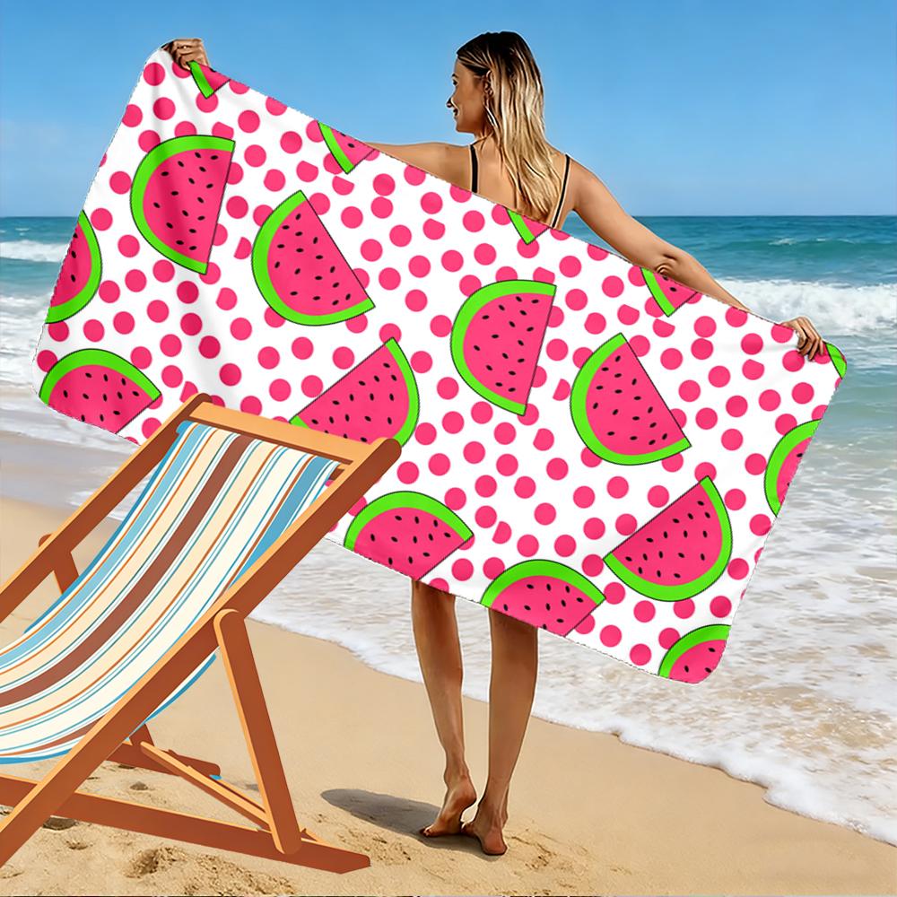 Watermelon and Polka Dot Pattern Towel Beach towel quick-drying for travel outdoor sports jogging beach and swimming