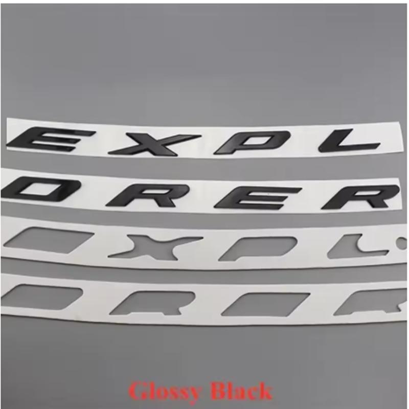 AAXW1 3D ABS Chrome Black EXPLORER Letters Car Front Hood Emblem Badge Sticker for Explorer 2011-2019 Car Styling Accessories