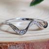 Yun Miao Elegant Wave Zircon Inlaid Ring
