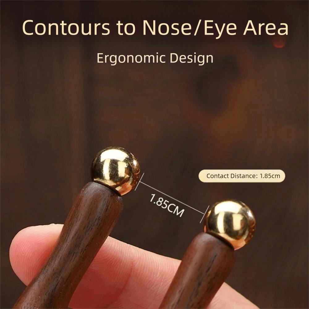 12 Copper Beads Guasha Face Massager Tool Antistatic Fascia Lifting Meridian Comb Multifunctional Handheld