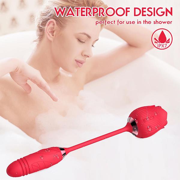 Rose wbijając Dildo ssanie wibrator kobieta łechtaczka łechtaczka Sucker stymulator wibracyjne jajko miłości towary dla dorosłych zabawki erotyczne dla kobiet