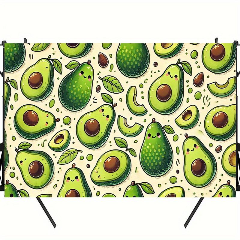 2D plane fantasy avocado and leaf background fabric party decoration indoor/outdoor polyester fiber