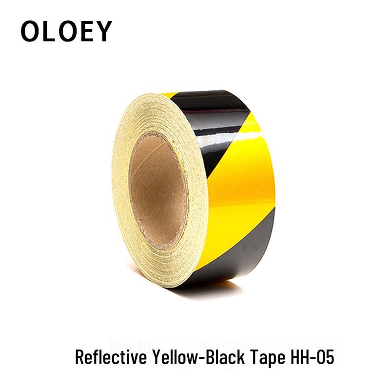 Reflective Yellow and Black Safety Tape (5cm)