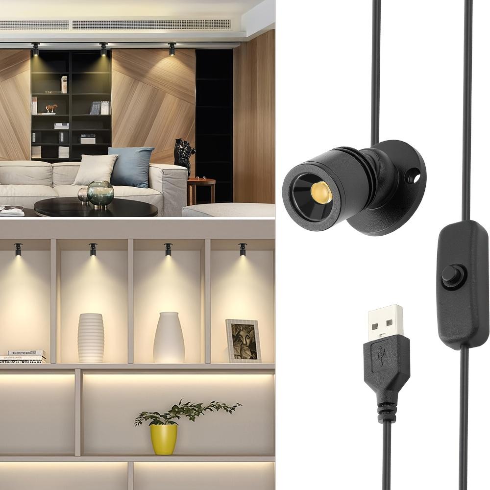 Surface Mounted Mini USB DC 5V 1W LED Spot Light Rotatable Ceiling Lamp Jewelry Showcase Counter Closet Cabinet Shelf Spotlight