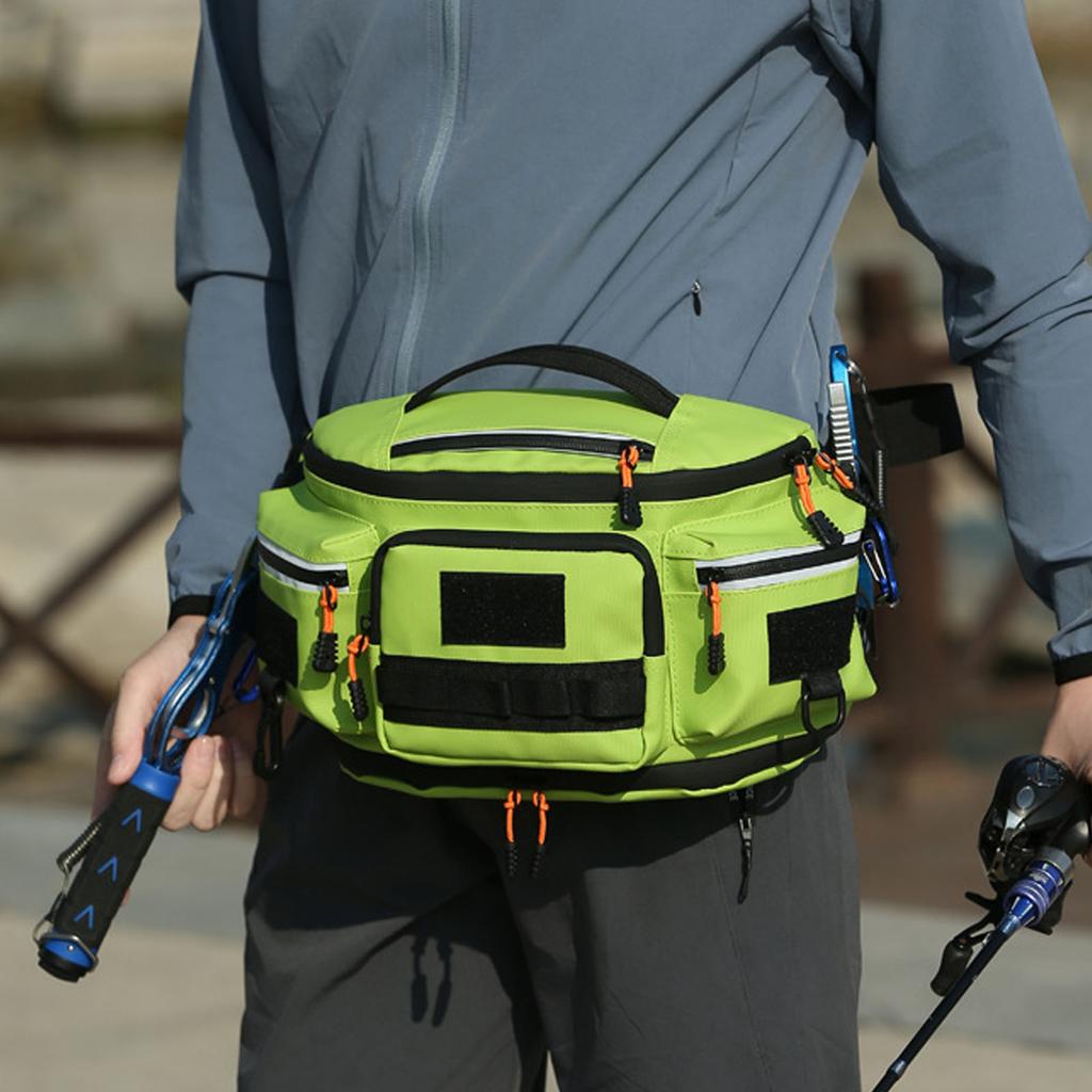 Fishing Waist Bag Expandable Waterproofing Multi Functional Sling Tackle Bag for Men Cycling Fishing