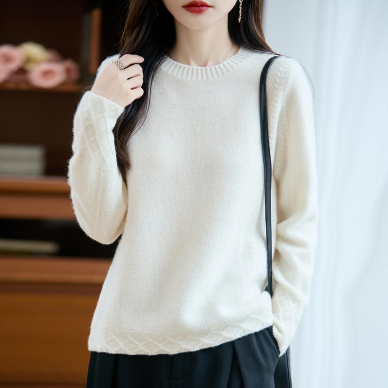 Dámský kašmírový svetr Kašmír Qinghe 30% kašmír 70% vlna podzimní a zimní pulovr hřejivý a módní