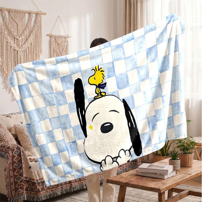 Warm Flannel BlanketSnoopy Peanuts Soft Cozy Throw Blanket for Bedroom Couch