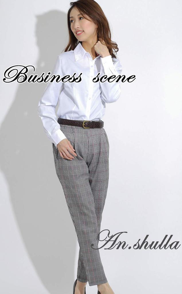 Long Sleeve Oversized Dress School Neat and Clean Long An.Shulla Button-Down Shirt, (XS-8XL, White/Black), Women's Shirt/Blouse, Uniform,