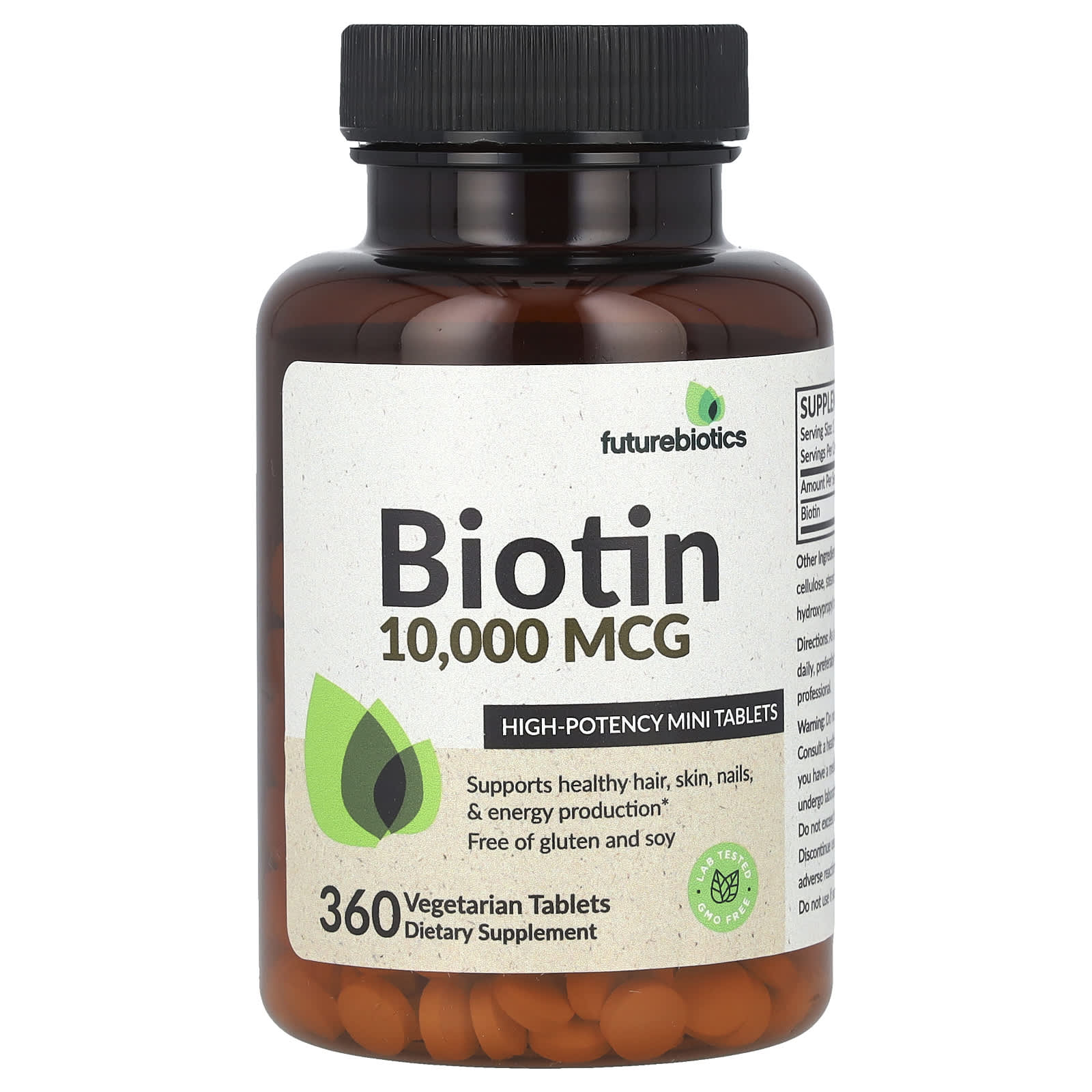 

Futurebiotics, біотин, висока ефективність, 10 000 мкг, 360 вегетаріанських таблеток