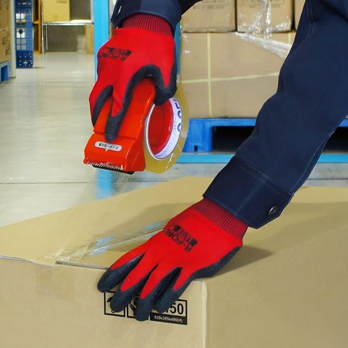 [Arforce] Natural Rubber Back-Ventilated Gloves, Red, Medium (10-Pair Pack)
