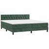 Maison Exclusive - Sommier à lattes de lit et matelas Vert foncé 160x200cm Velours