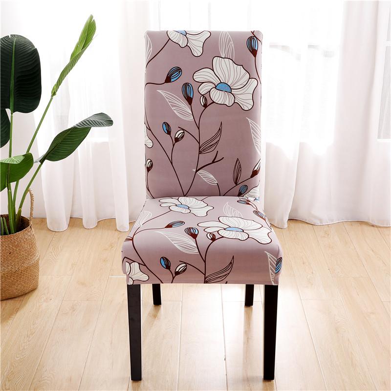 Spandex Printing Chair Cover Modern Removable Anti-Dirty Kitchen Seat Case Stretch Chair Slipcovers For Banquet Dining  Room