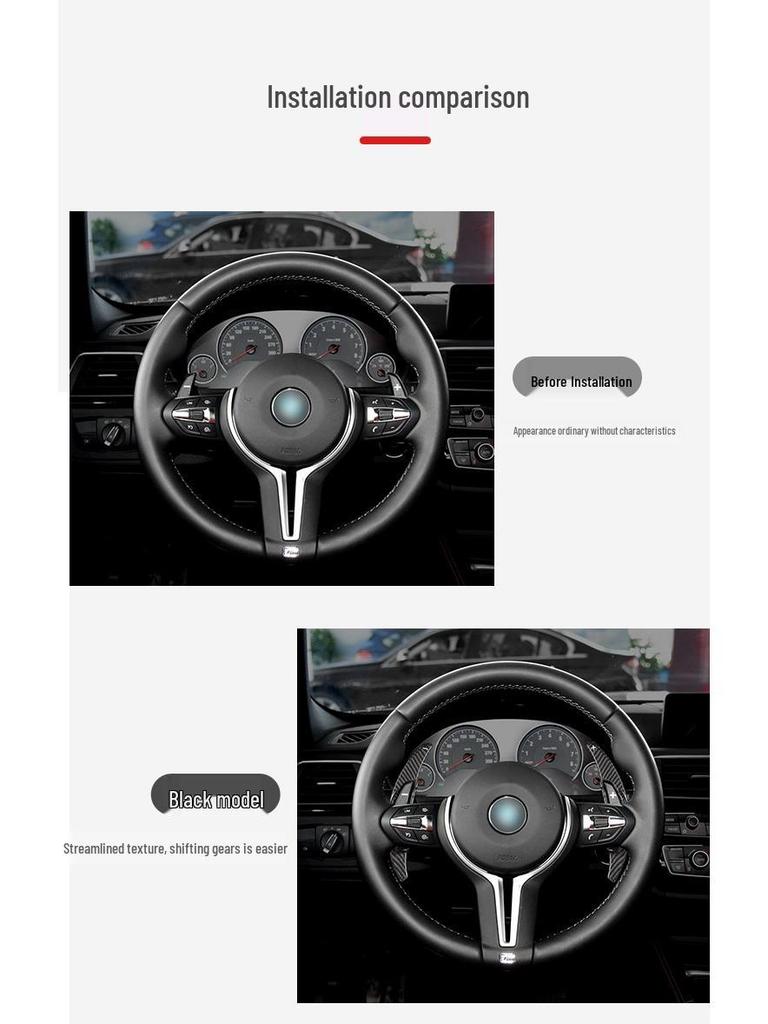 Przedłużone manetki zmiany biegów z prawdziwego włókna węglowego dla BMW M-Series M2/M3/M4/M5/M6