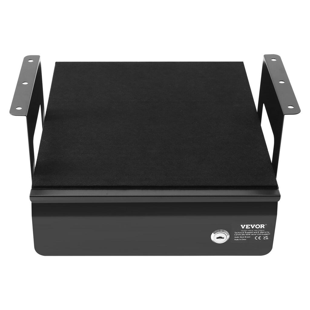 33 Cm Lockable Under Desk Drawer Organizer Slide-out Drawer Home Office