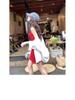 Retro Spicy Girl Red Pleated Spaghetti Strap A-Line Mini Dress - Women's Summer Vacation Slimming Waist Style