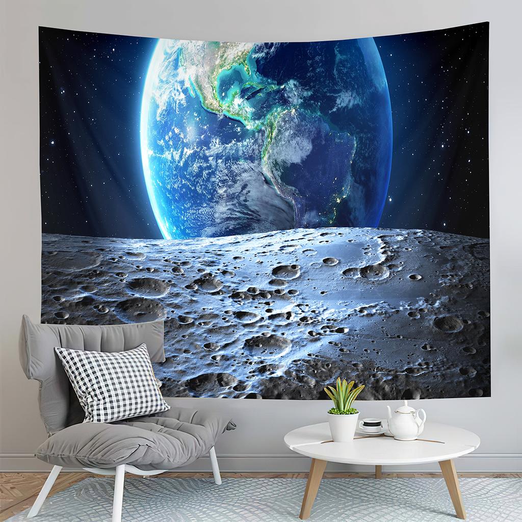 Galaxy Tapestry Mysterious Planet Tapestry Psychedelic Outer Space Tapestry Home Living Room Bedroom Dorm Decor Background Cloth
