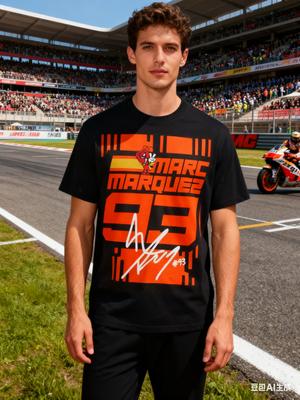 2025 Summer 100 Cotton Men Marc T Shirt Casual No 93 Motor Marquezs Tshirt Graphic Short Sleeves Streetwear Unseix Top Tee