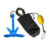 4 Jaw Grapnel Anchor Kit Aluminum 3.3lb Fishing Portable Foldable Anchor for Kayaks Jet Skis Pwc Small Watercraft Blue