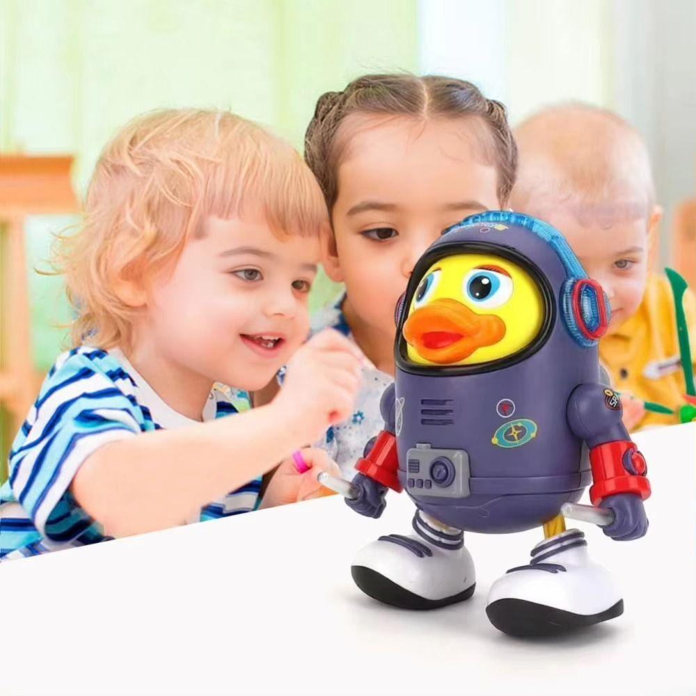 Interactive Dancing Astronaut Duck Toy Sound And Light Duck Musical Interactive Toy  Kids Toddlers