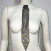 Women Fashionable Elegant Rhinestones Mesh Net Necktie Sparkly Glitter Crystal Long Necklace Chain Jewelry for Party