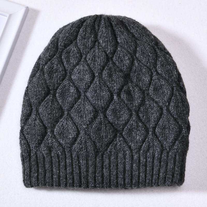 Jxwatcher Women Winter Hat Real Fur Pompom Angora Knitted Wool Beanie Fashion Casual Outdoor Thick Ladies Warm Fur Ball Hats New