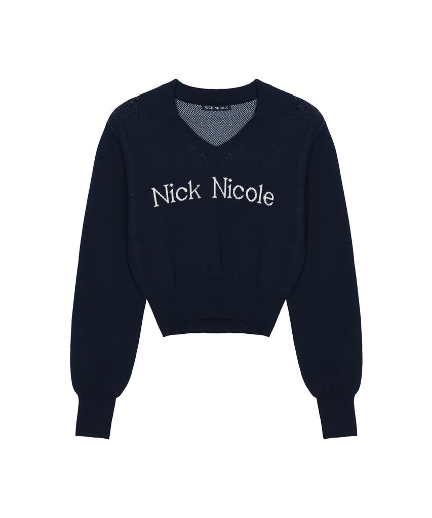 Nigaennikol Nicole Color Block Collar Knit_Navy
