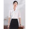Women's Summer V-neck Bow-knot Short Sleeve Chiffon Blouse