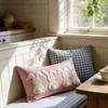 Rectangular Throw Pillow Cover Embroidered Waist Cushion Cover Easter Bunny Pillowcase  Sofa