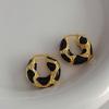 1 Pair Luxury Vintage Enamel U-Shape Leopard Print Earrings, Suitable for Women Everyday and Festive Occasions
