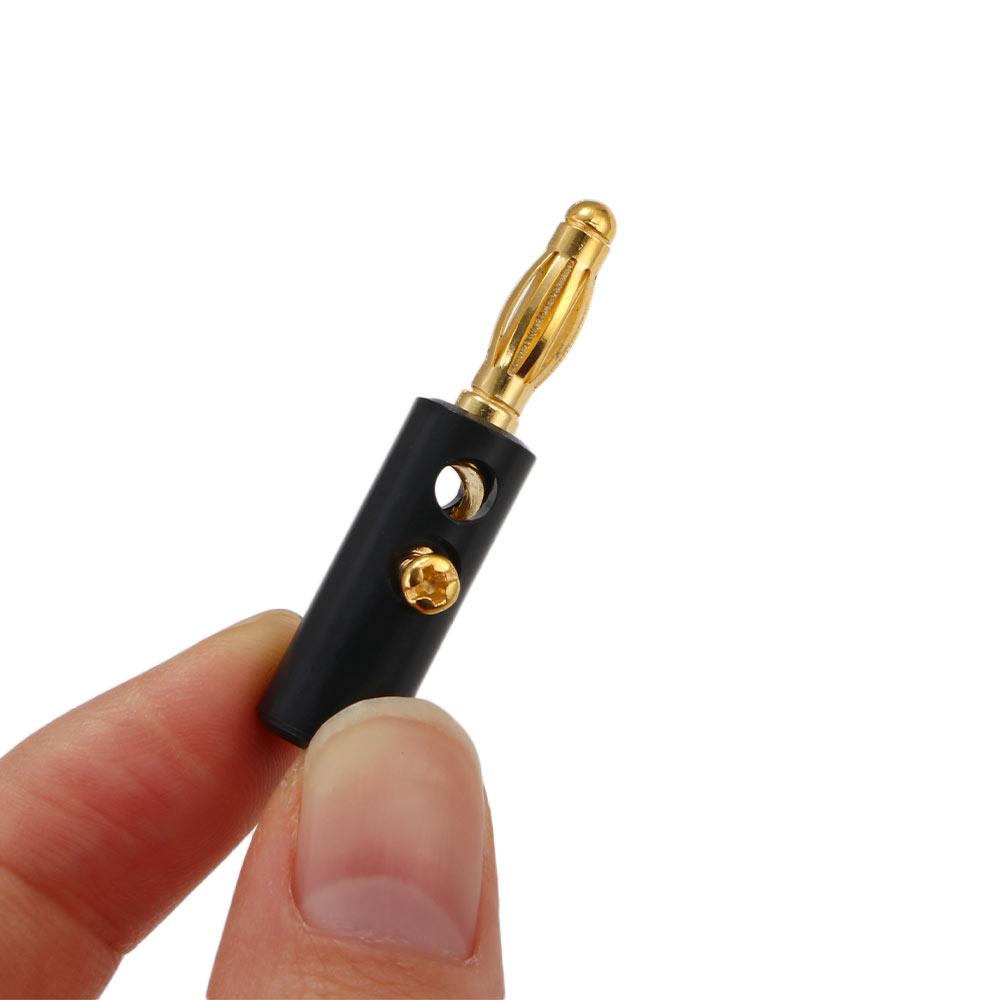 Golden 10pcs Gold Plated Black Red 4mm Adaptor Banana Plug Connectors Adapter