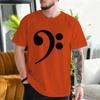 Music Bass Clef Print Modal Tshirt European Size Casual Loose Round Neck Short Sleeve Top For Unisex
