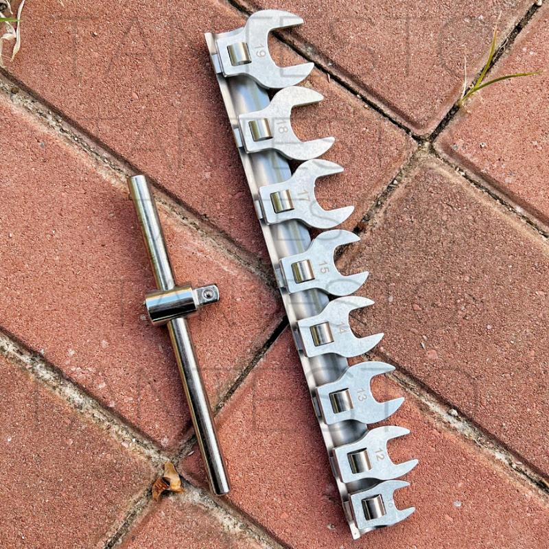 3/8-inch L-shaped Horn Dual-purpose Open-end Wrench Interchangeable Head Movable Opening Head Mid Fly Quick Ratchet Horn