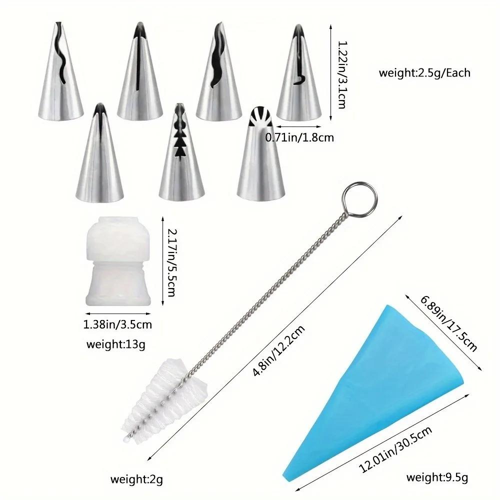 8/10Pcs Russian Piping Tips Set, Icing Piping Nozzles Reusable Frosting Pastry Bags Piping Couplers Cake Baking Decorating Tools
