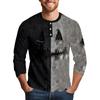 Men's Halloween Printed  Collar Three-Quarter Sleeve