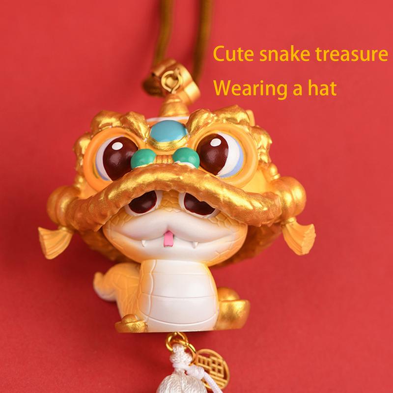 Year Of The Snake 2025 Decorations Rear View Mirrors Pendant Snake Lucky Charm Decorative Pendant With Tassels Beads For Home