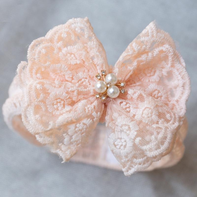 Großes Schleifen-Stirnband für Baby-Mädchen Spitzen-Schleife Haarband Elegantes Breites Stirnband Foto Haaraccessoires Dehnbarer Kopfschmuck