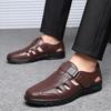 Men's Plus Size Breathable Leather Slip-on Sandals